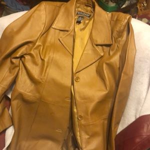 Tan Leather 3/4 length jacket